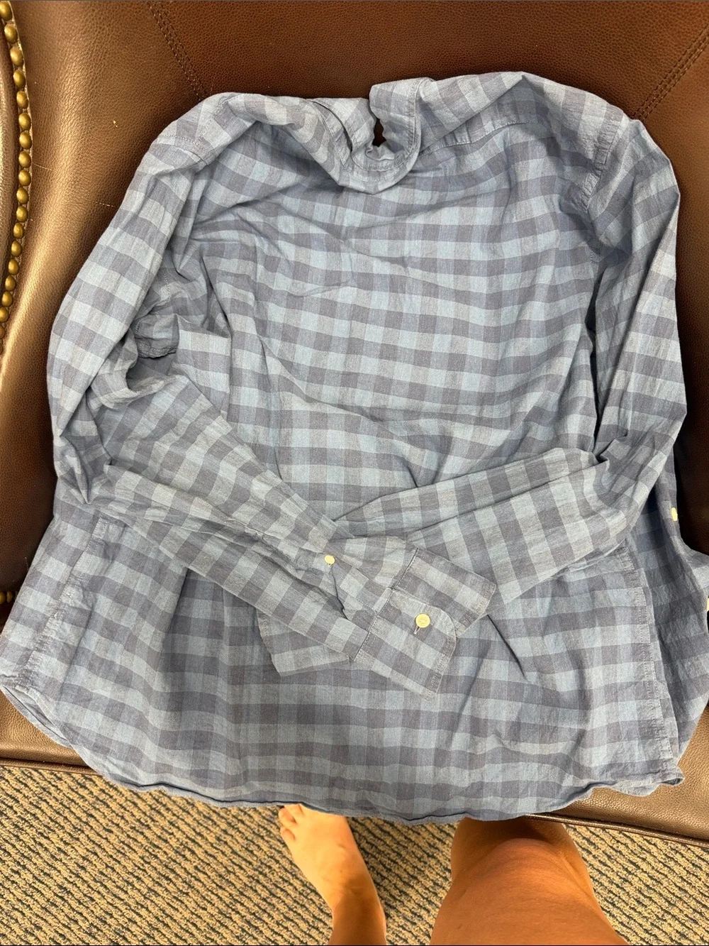 J. Crew Light Blue Check Casual Button-Down Shirt